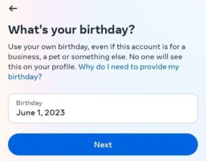 instagram adding birthday