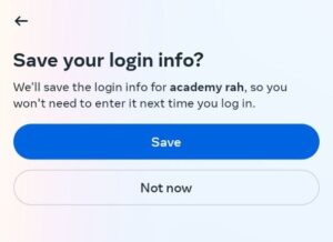 instagram save your login info